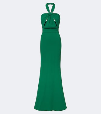 Vestido de fiesta halter de crepé | Elie Saab