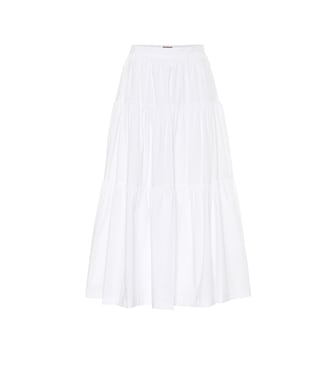 Sea cotton poplin midi skirt | Staud