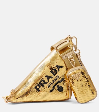 Triangle sequin shoulder bag | Prada