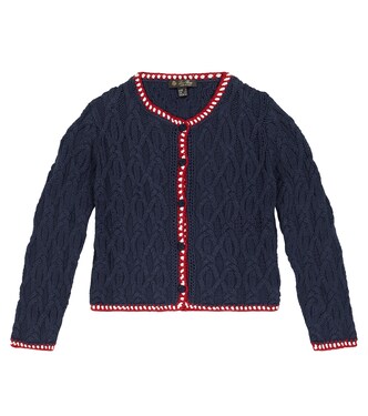 Cable-knit cotton cardigan | Loro Piana Kids