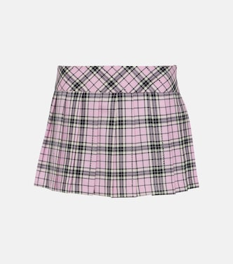 Minifalda plisada de lana a cuadros | Giuseppe di Morabito