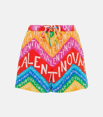 Logo high-rise silk shorts | Valentino
