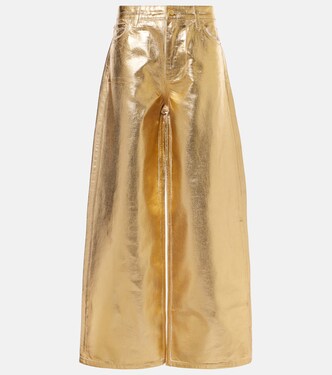 Jeans a gamba larga e vita media | Ganni