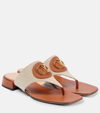 VLogo Signature canvas thong sandals | Valentino Garavani
