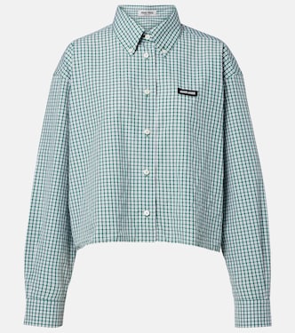 Checked cropped cotton shirt | Miu Miu
