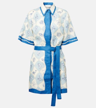 Printed linen shirt dress | Alémais