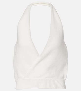 Halterneck cotton-blend top | Aya Muse