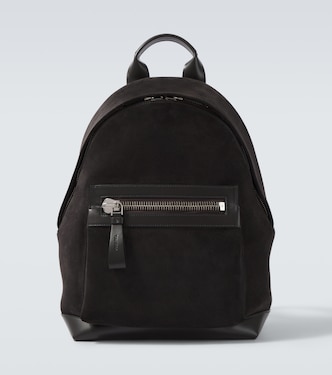 Buckley leather-trimmed suede backpack | Tom Ford