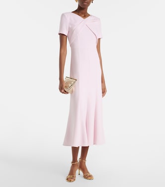 roland mouret draped cady midi dress Long Sleeve Stretch Cady Midi Dress in Navy  Roland Mouret