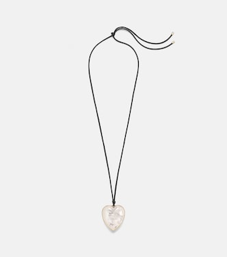 14kt gold-plated and leather necklace with quartz | Jennifer Fisher