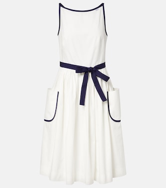 Cotton and linen midi dress | Prada
