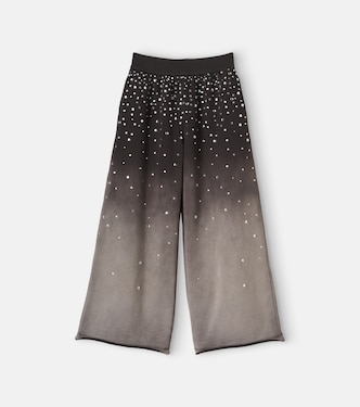Embellished cotton jersey sweatpants | Monnalisa