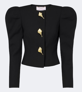 Puff-sleeve wool-blend jacket | Carolina Herrera