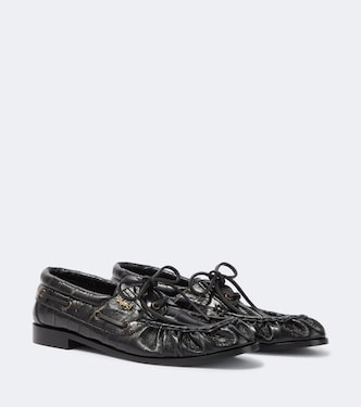 Le Loafer leather boat shoes | Saint Laurent