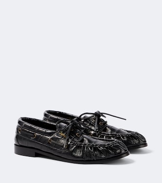 Le Loafer Bateau eel leather boat shoes | Saint Laurent