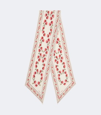 Floral silk crêpe scarf | Chloé