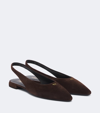 Slingback-Ballerinas aus Veloursleder | Prada