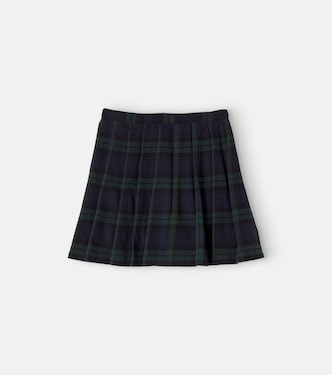 Checky pleated cotton skirt | Konges Sløjd
