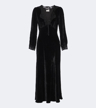 Larah lace-trimmed velvet midi dress | Rixo