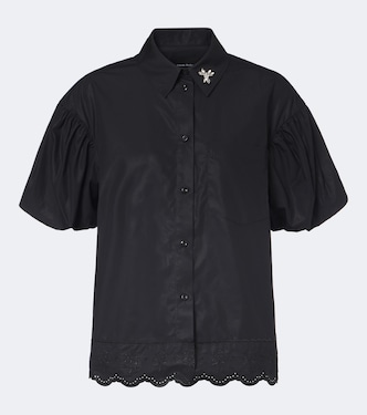Camisa de popelín de algodón adornada | Simone Rocha