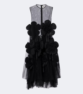 Verziertes Midikleid aus Mesh | Noir Kei Ninomiya