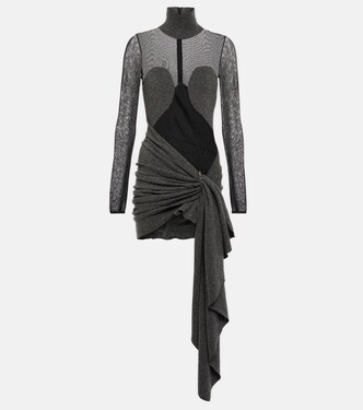 Mesh and wool draped minidress | Alaïa