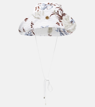 Floral linen-blend bucket hat | Erdem