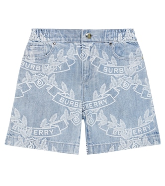 Oak Leaf Crest printed denim shorts | Burberry Kids