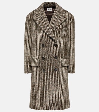 Wool and silk-blend bouclé coat  | Miu Miu