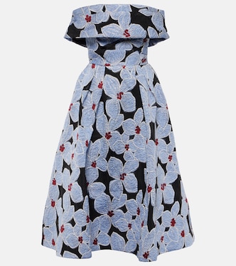 Robe midi Georgina brodée à fleurs | Rebecca Vallance