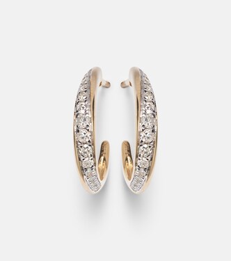 Ohrringe Twist aus 10kt Gelbgold mit Diamanten | Stone and Strand