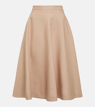 VGold Crêpe Couture midi skirt | Valentino