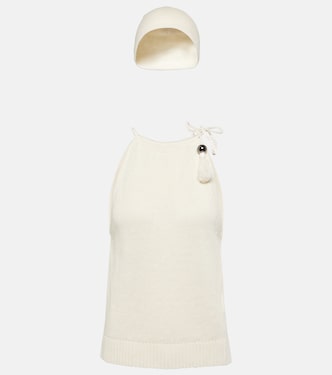 Moriana halterneck linen top and hat set | Max Mara