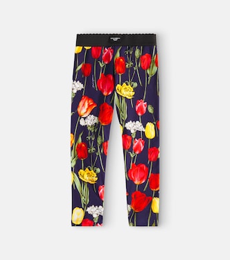Floral cotton-blend leggings | Dolce&Gabbana Kids