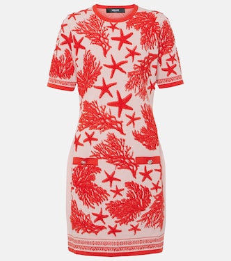 فستان قصير من الجاكار Barocco Sea | Versace