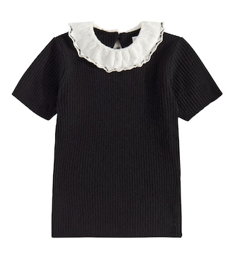 Génie ruffle-trimmed wool sweater | Bonpoint