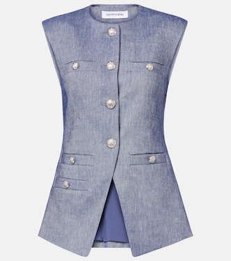 Tamara linen-blend vest | Veronica Beard