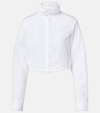 Cropped cotton poplin shirt | Alaïa