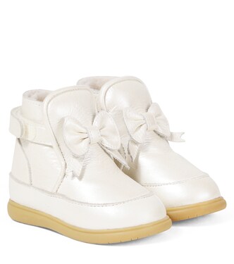 Bebé - botas Cemilla de piel con lazo | Donsje