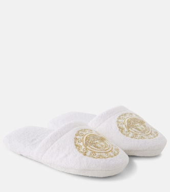 Cotton and linen terry slippers | Versace Home