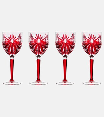 Set of 4 floral crystal wine glasses | Les-Ottomans