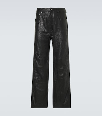 Leather wide-leg jeans | Rick Owens