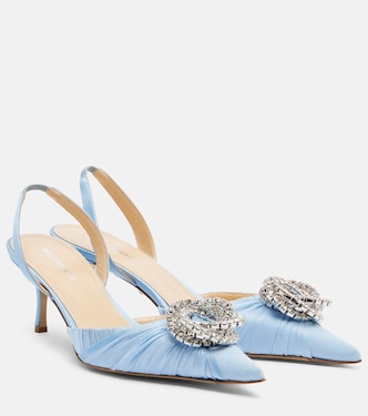 Galaxy embellished satin slingback pumps | Mach & Mach