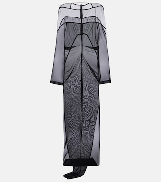 Robe longue Collage en tulle et mousseline | Rick Owens