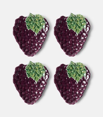 Grapes set of 4 earthenware dessert plates | Bordallo Pinheiro