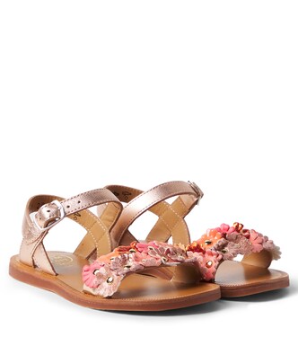 Plagette Multi Flo leather sandals | Pom d'Api