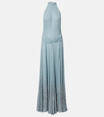Halo embellished draped silk gown | The New Arrivals Ilkyaz Ozel