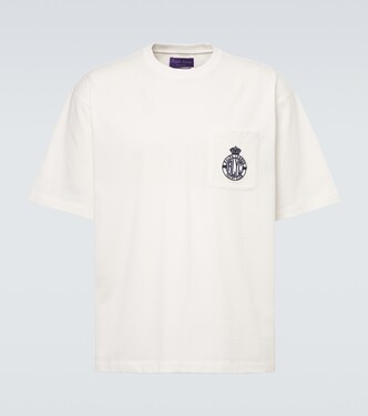 Embroidered cotton-blend jersey T-shirt | Ralph Lauren Purple Label