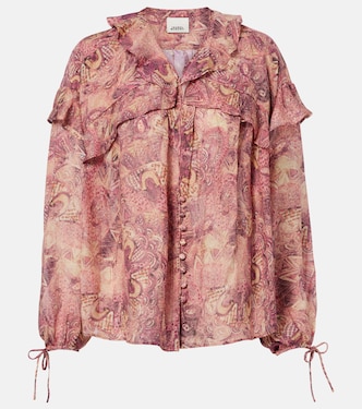 Blouse Charis en soie à volants | Isabel Marant