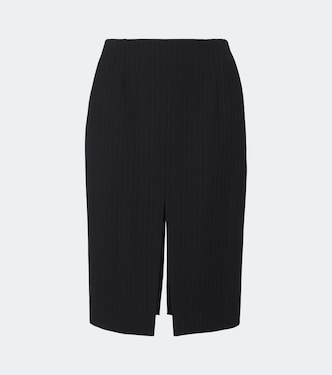 Chalk stripe wool-blend pencil skirt | Saint Laurent